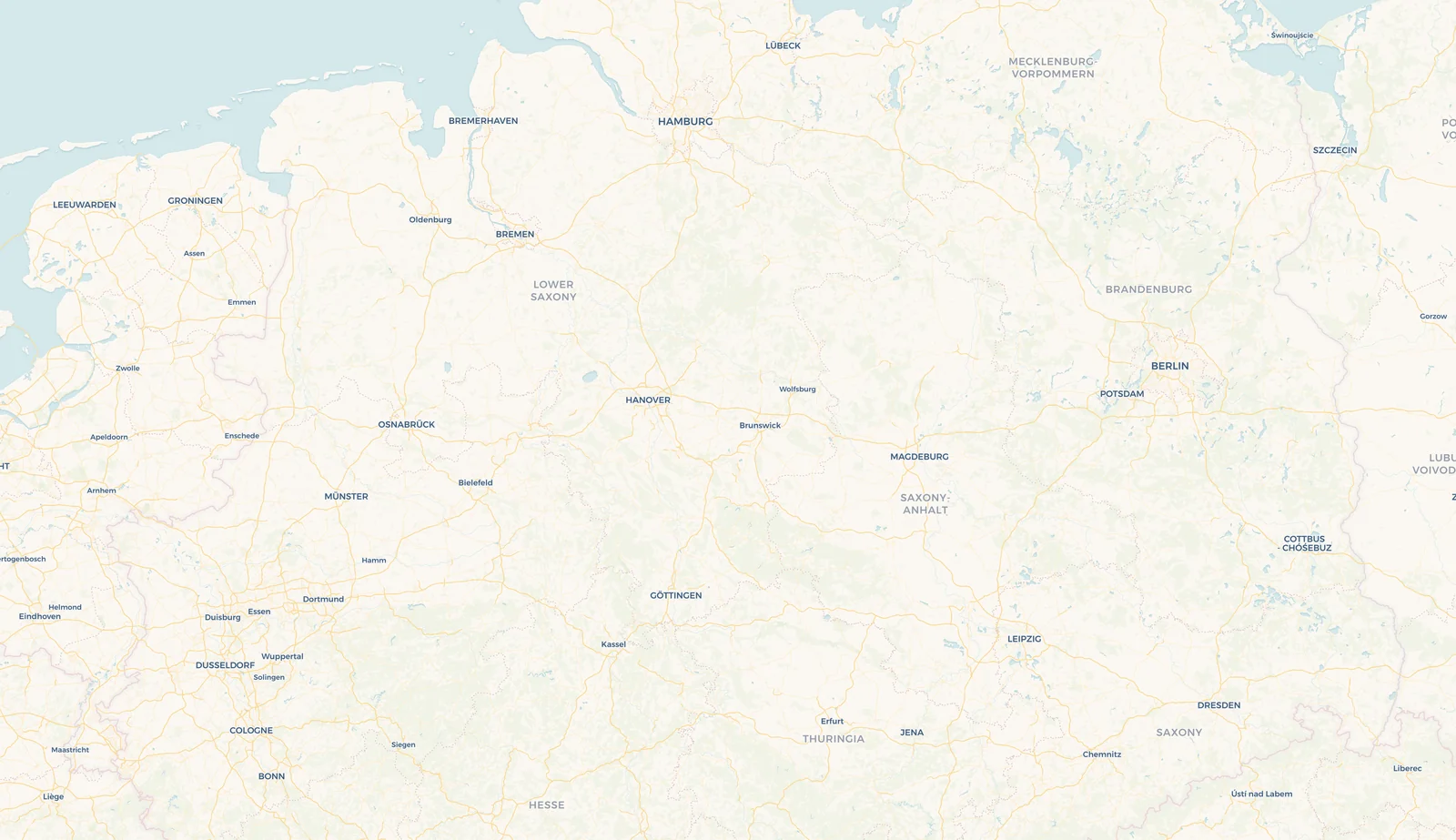 Karte mit den Escape-Universe-Standorten Nienburg, Hannover und Leipzig